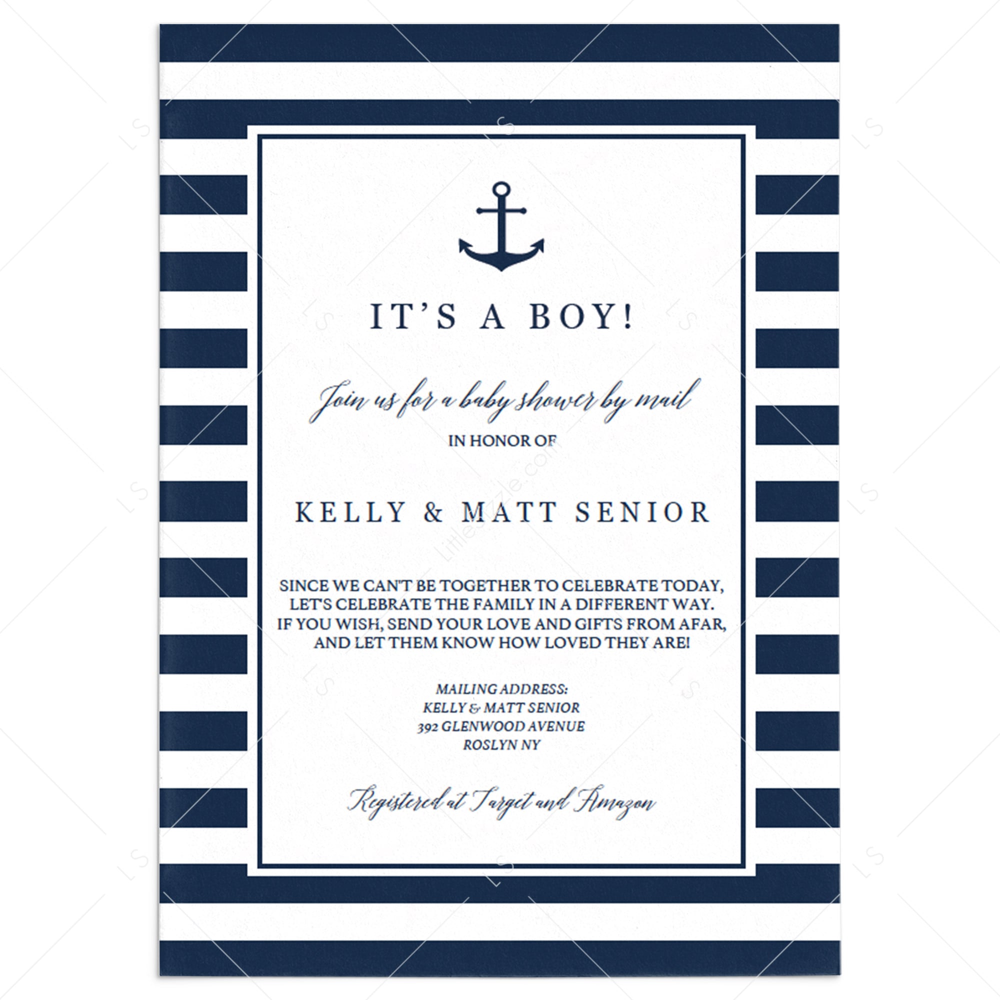 Boy Baby Shower by Mail Invitation Template Instant Download by LittleSizzle