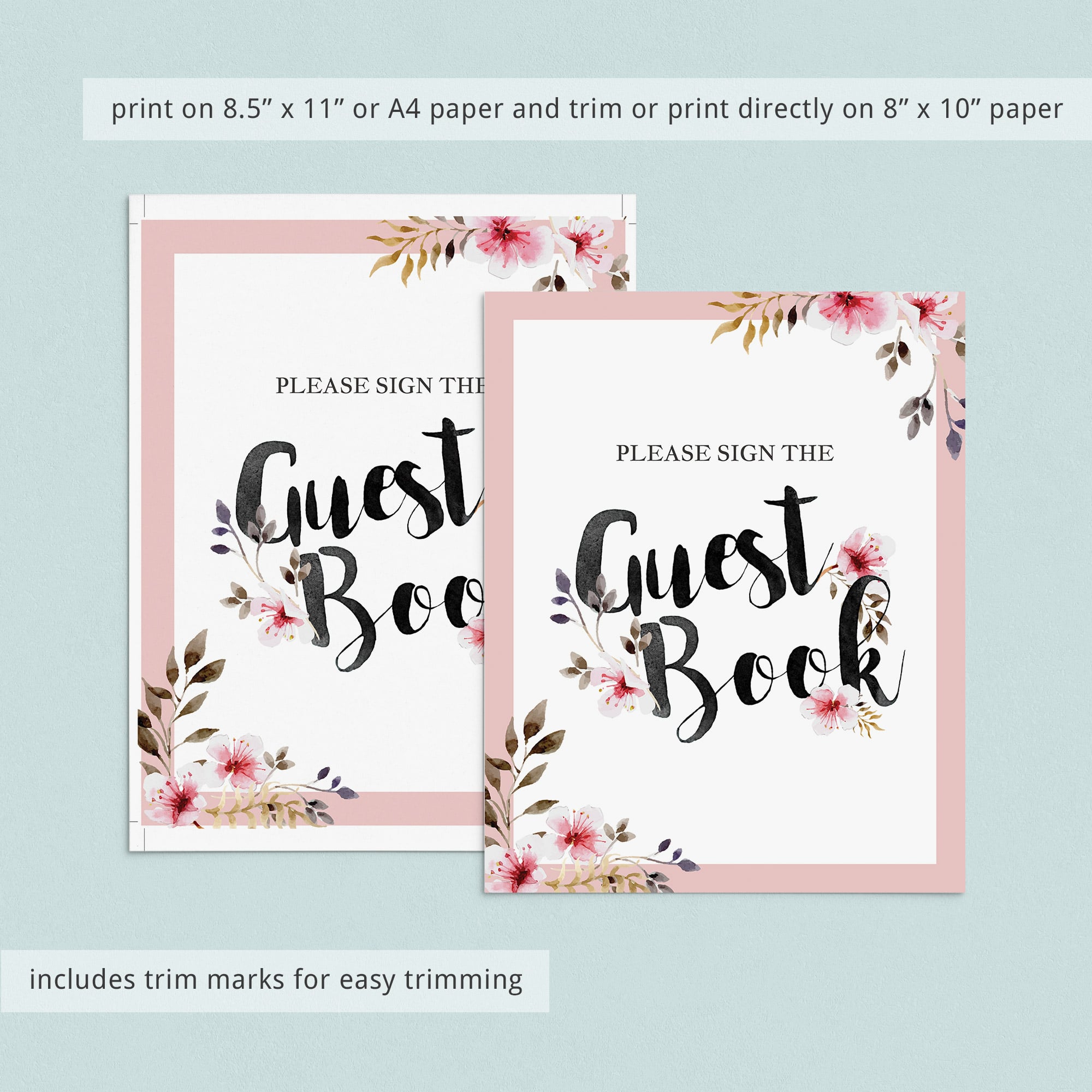 Guest book sign pink baby shower decor by LittleSizzle