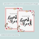 Guest book sign pink baby shower decor by LittleSizzle