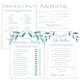 Teal Baby Shower Games Package Printable by LittleSizzle