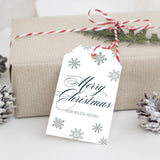Personalized Christmas Tag Template Silver and Blue by LittleSizzle