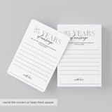 25th Anniversary Wishes & Advice Cards Silver