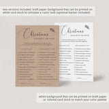 Rustic Christmas Party Games Printables Kraft Paper