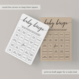 Kraft baby shower bingo cards by LittleSizzle