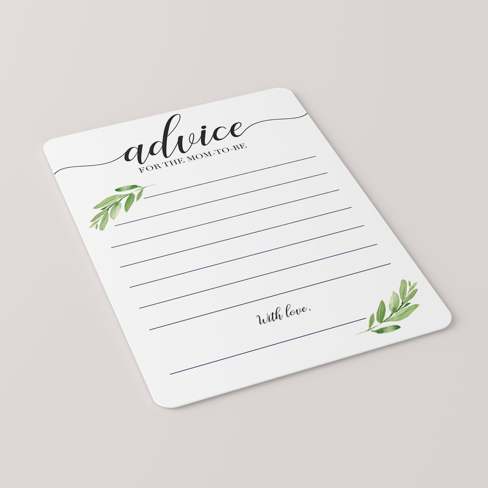 Advice for mum baby shower cards instant download by LittleSizzle
