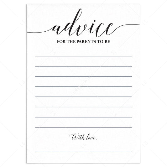 Coed baby shower advice cards by LittleSizzle