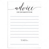 Coed baby shower advice cards by LittleSizzle