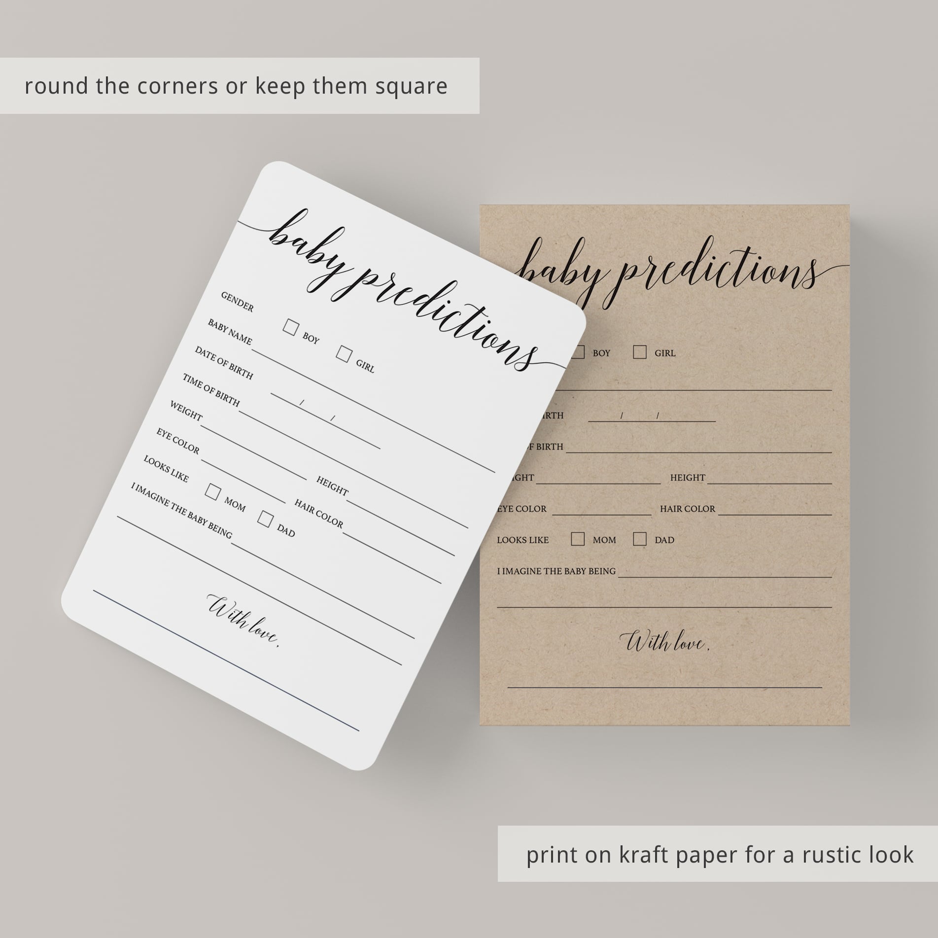 Kraft paper baby shower games by LittleSizzle