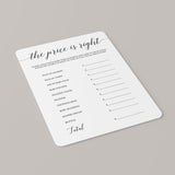 Calligraphy baby shower games the price is right by LittleSizzle