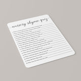 Nursery rhyme game for gender neutral baby shower by LittleSizzle