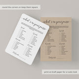 Rustic whats in your purse game cards by LittleSizzle