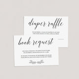 Black and white baby shower invitation insert cards printable by LittleSizzle