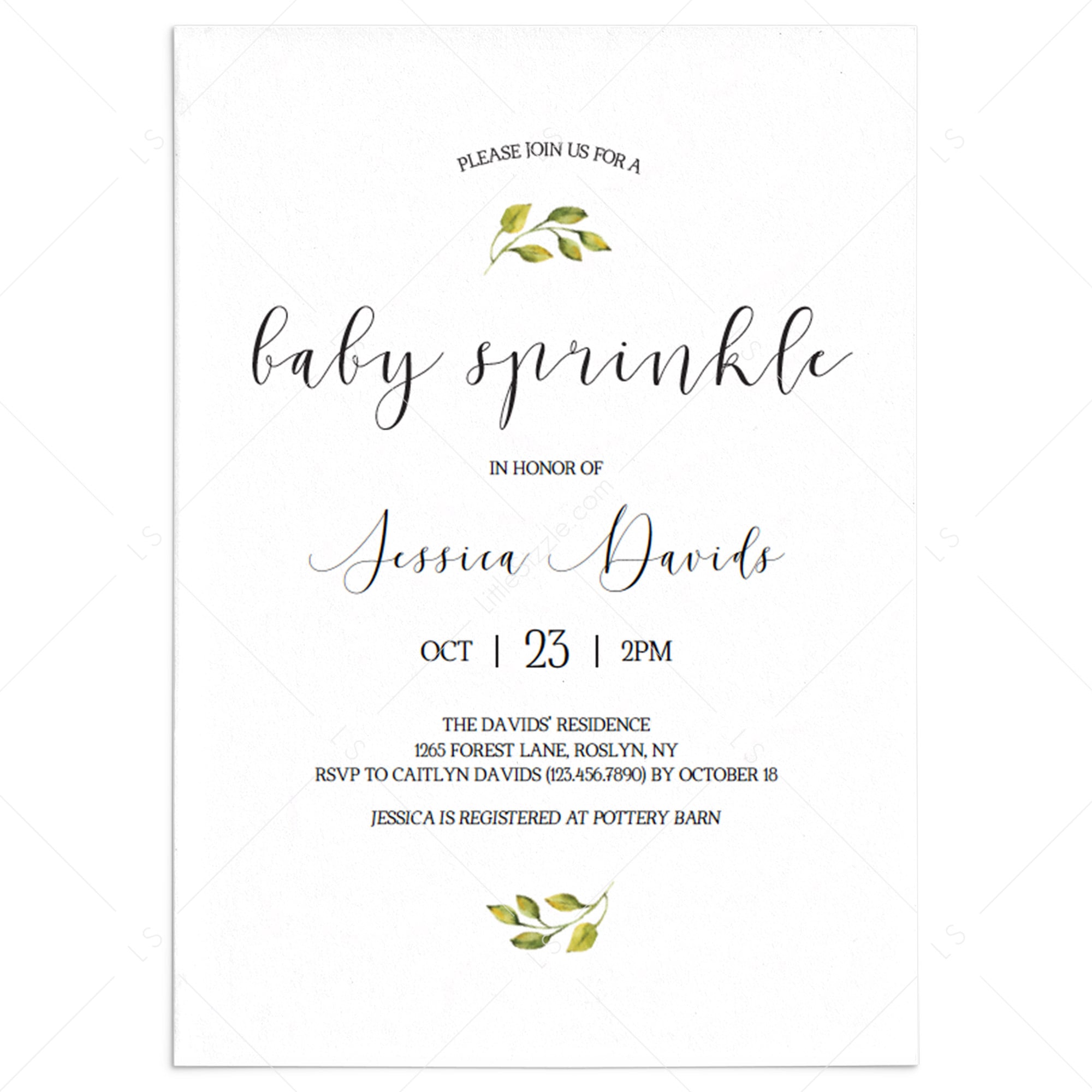 unisex baby shower invitation template