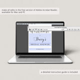 Bridal Shower Welcome Sign Instant Download Black and White