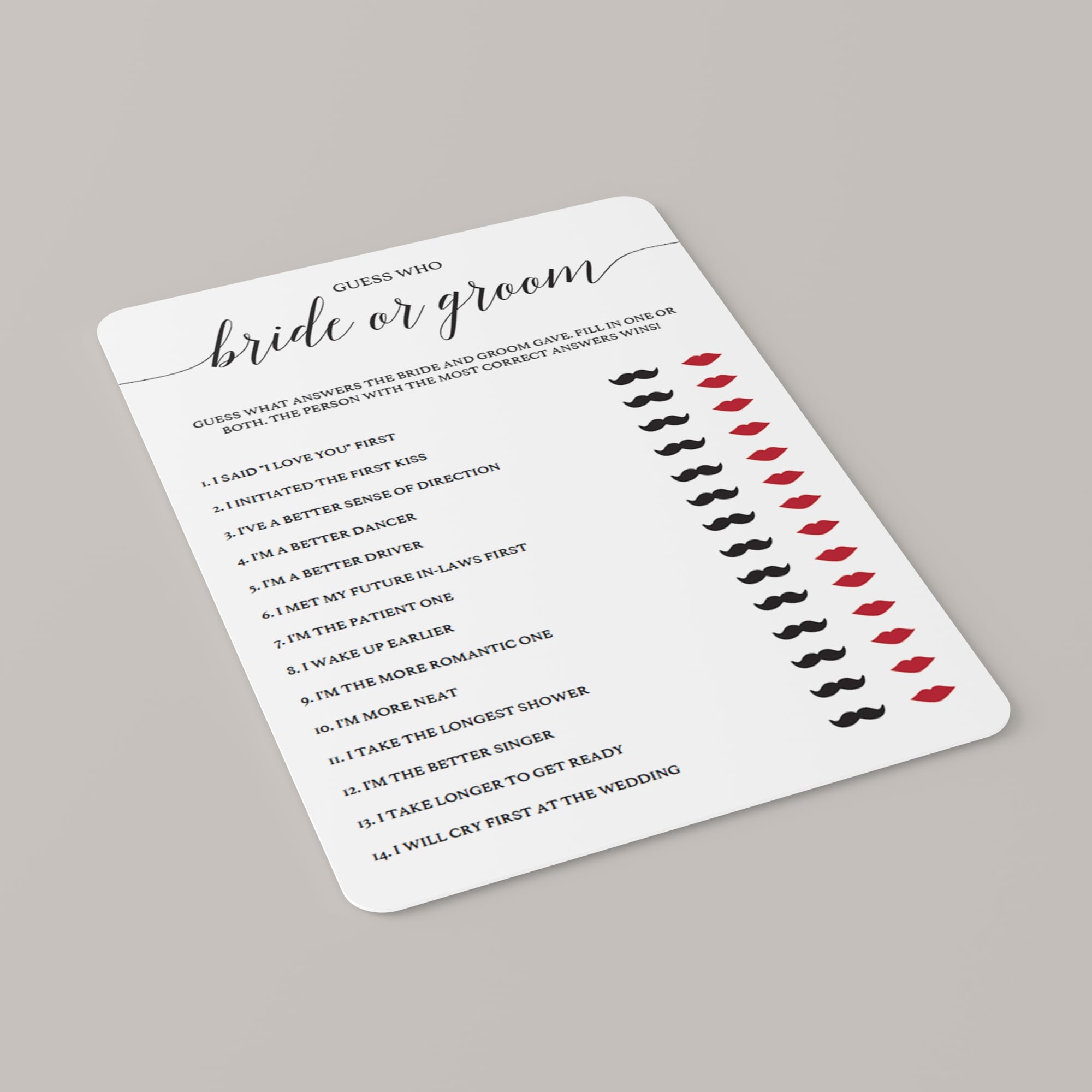 Bride or groom game template by LittleSizzle