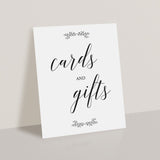 Black and White Cards and Gifts Sign Printable