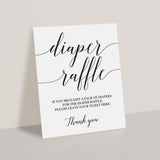 Black and white diaper raffle sign by LittleSizzle