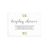 Minimal Display Shower Insert Card Instant Download by LittleSizzle