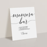 Simple Baby Shower Momosa Bar Sign Printable