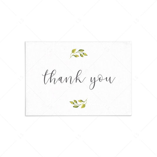Printable thank you note cards with watercolor greenery by LittleSizzle