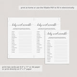 Simple Baby Shower Scrambled Word Game