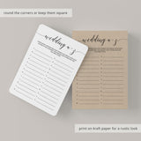 Wedding A to Z Game Printable Black and White