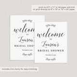 Rustic Bridal Shower Welcome Sign Template