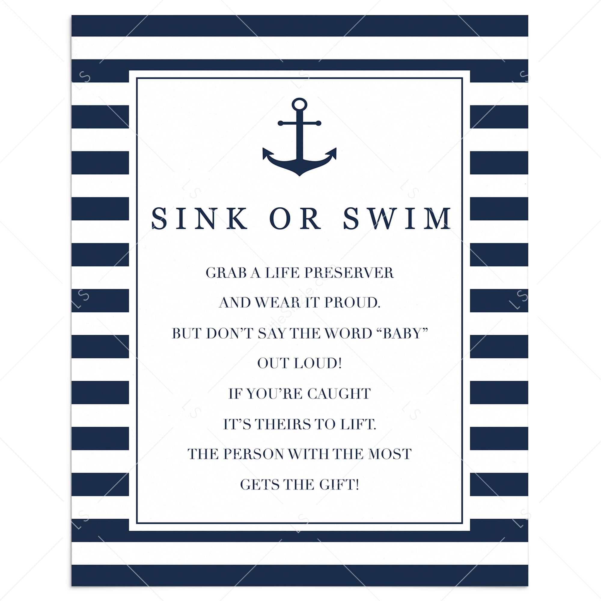 Sink or Swim baby shower game for boy by LittleSizzle