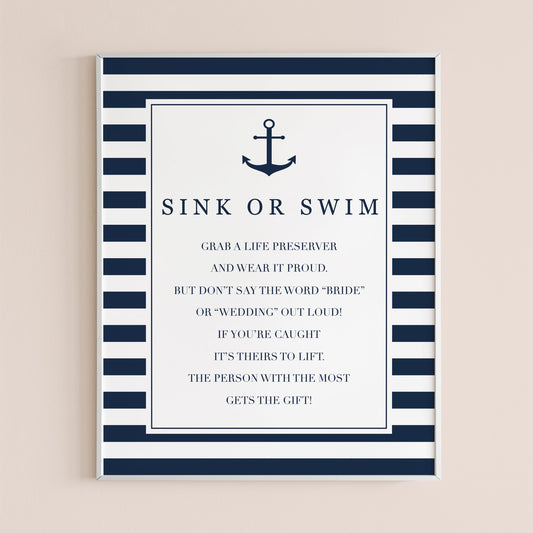 nautical bridal shower game sign printable