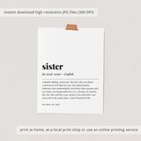 Sister Definition Print Instant Download