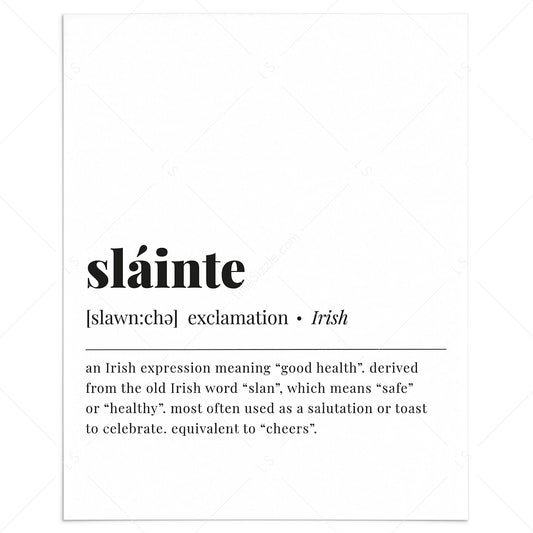 Sláinte Definition Print Instant Download by LittleSizzle