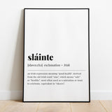 Sláinte Definition Print Instant Download