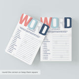 Blue baby shower word game printable by LittleSizzle
