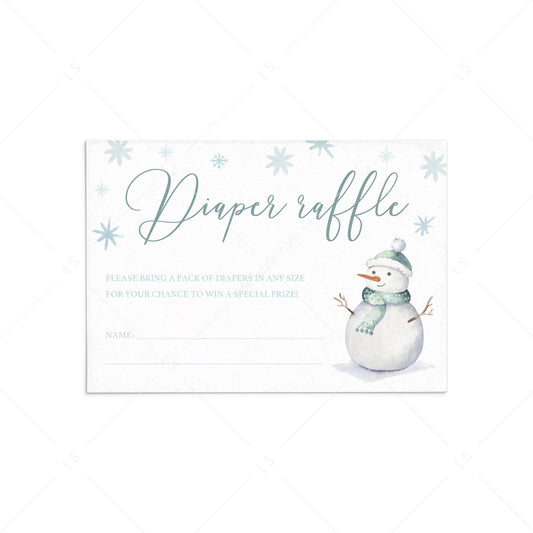Winter baby shower diaper raffle ticket by LittleSizzle