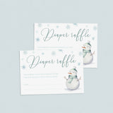 Its cold outside diaper raffle ticket with snowmen instant download by LittleSizzle
