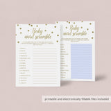 Gold (Virtual) Baby Shower Game Word Scramble