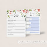 Dear Mom Letter Wishes for Mother's Day Template