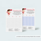 Valentine's Day Game Scattergories Instant Download