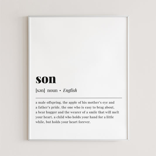 Son Definition Print Instant Download by LittleSizzle