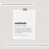 Soulmate Definition Print Instant Download