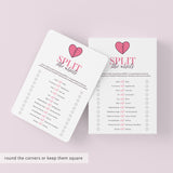 Split Up Party Game Split The Assets Printable