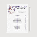 Spooky Halloween Party Game This or That Printable by LittleSizzle