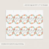 Floral Thank You Favor Tag Template Download