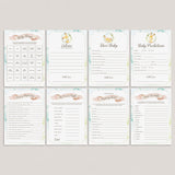 Printable Blush Pink Watercolor Baby Shower Game Package by LittleSizzle