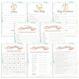 Printable Blush Pink Watercolor Baby Shower Game Package by LittleSizzle
