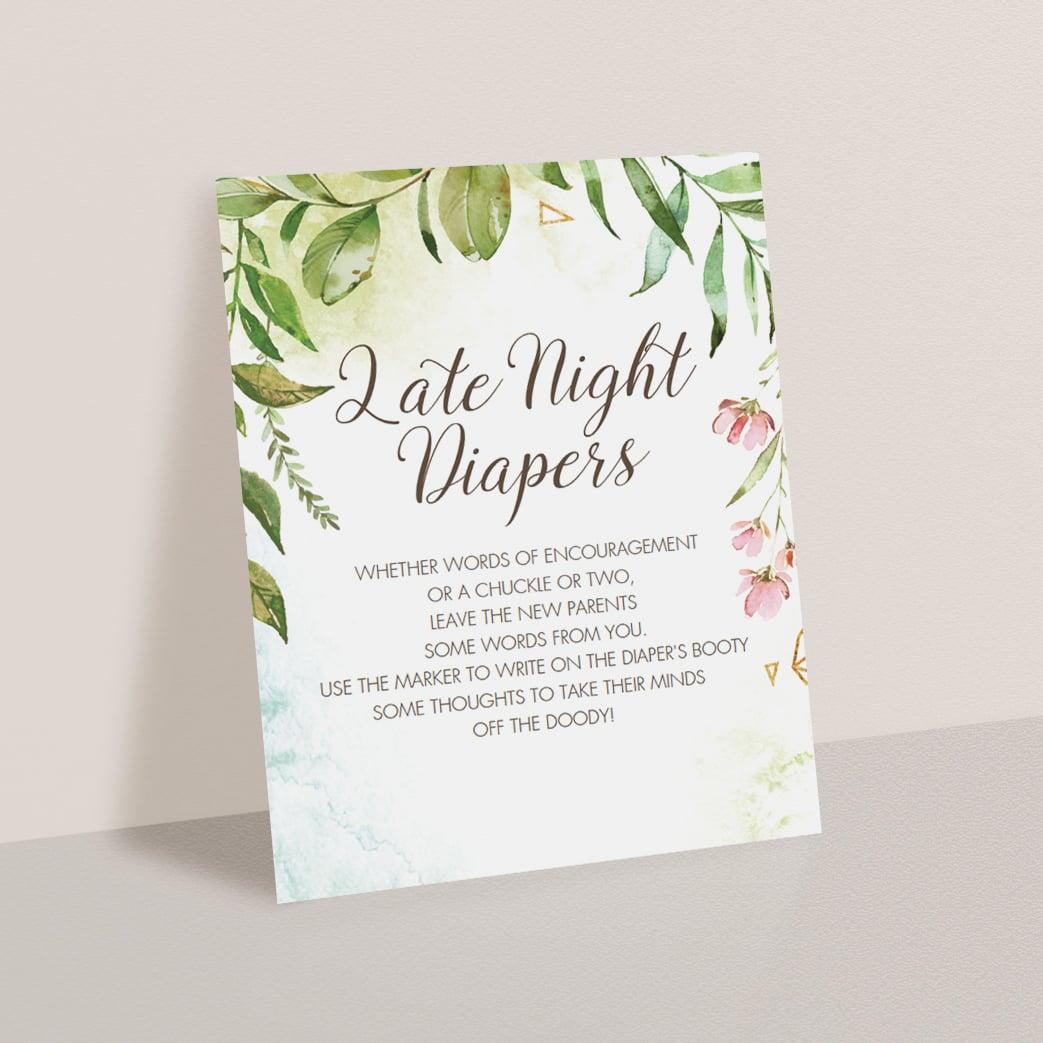 Late night diaper game for garden themed baby party by LittleSizzle