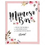 Blush pink floral mimosa bar sign printable by LittleSizzle