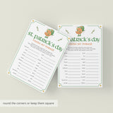 Printable St Patricks Game Finish My Phrase