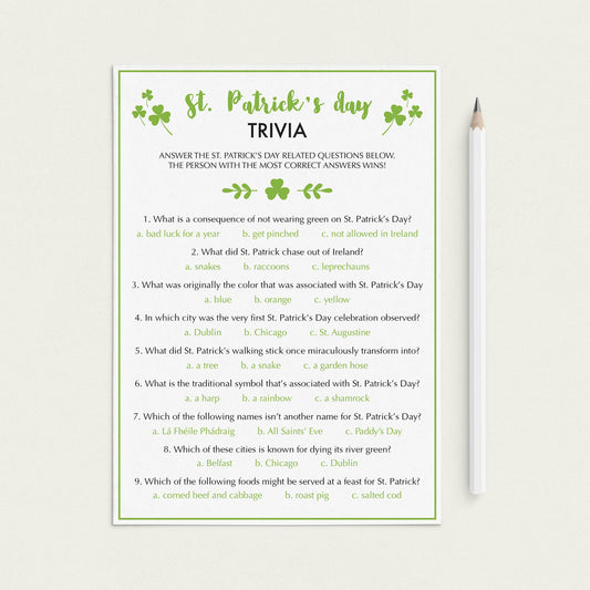 (Zoom) St Patricks Day Quiz For Adults by LittleSizzle