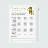Printable St Patricks Word Search Game with Answers by LittleSizzle